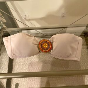 Victoria Secret white strapless top with pendent